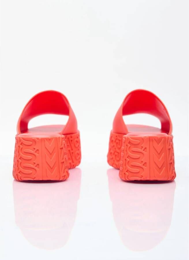 Melissa Geëmbosseerde PVC Platform Slides Orange Dames