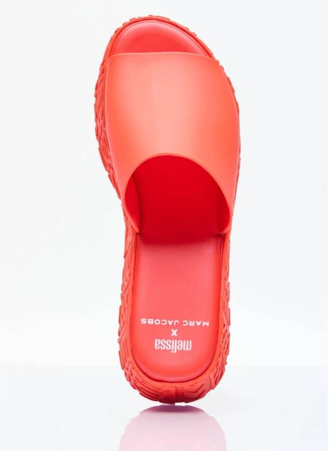 Melissa Geëmbosseerde PVC Platform Slides Orange Dames