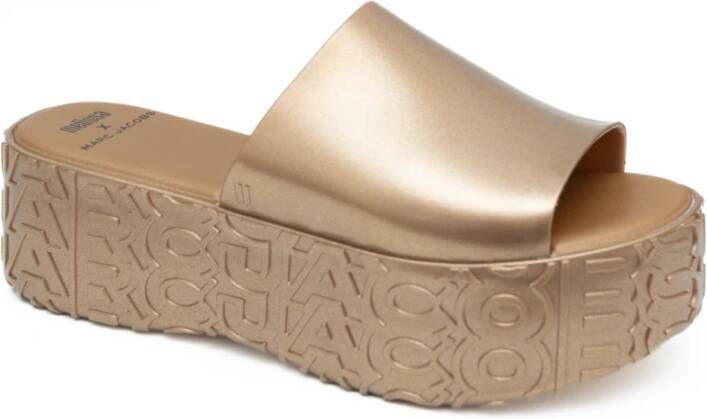 Melissa Gouden Flatform Slides Becky + Marc Jacobs Yellow Dames