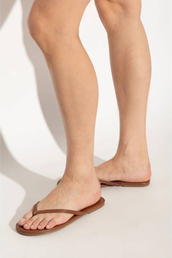 Melissa Odabash Leren slippers Brown Dames