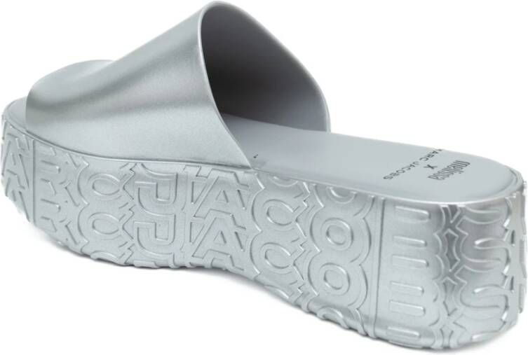 Melissa Zilveren Flatform Slides Becky + Marc Jacobs Gray Dames