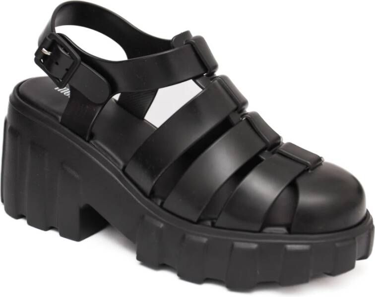 Melissa Zwarte visser sandalen met kooi ontwerp Black Dames