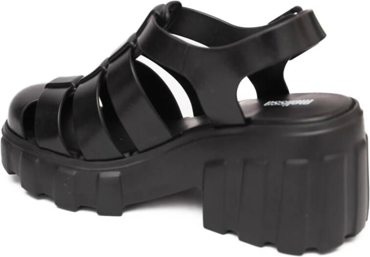 Melissa Zwarte visser sandalen met kooi ontwerp Black Dames