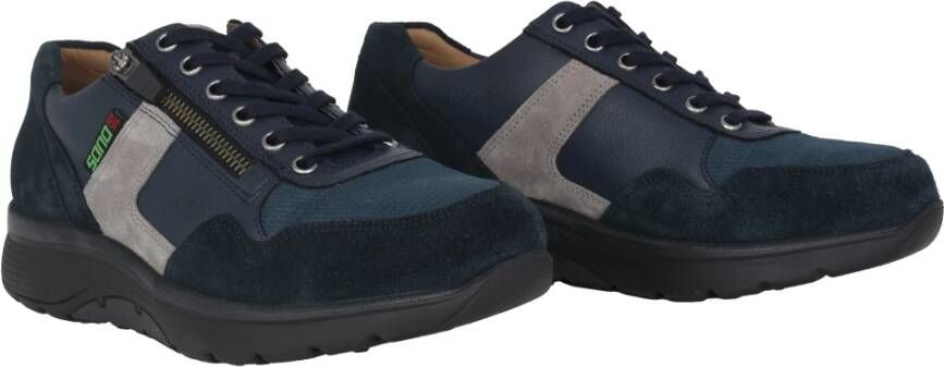 mephisto Blauwe leren wandelsneaker Blue Heren