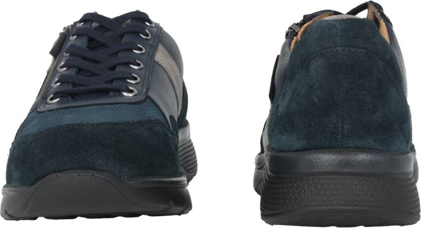 mephisto Blauwe leren wandelsneaker Blue Heren