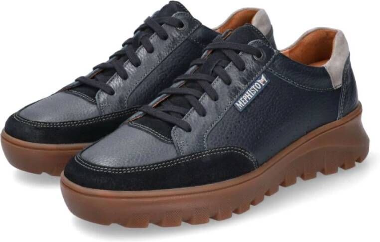 mephisto Blauwe vetersneaker voor heren Blue Heren