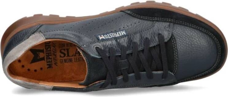 mephisto Blauwe vetersneaker voor heren Blue Heren