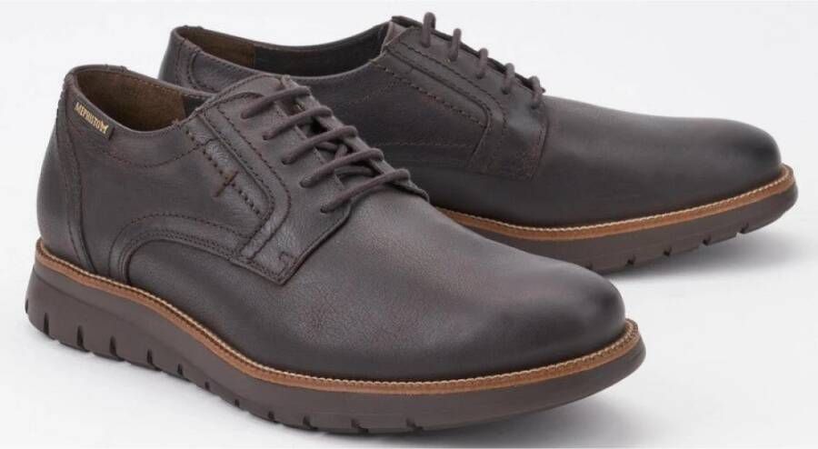 mephisto Bruin Leren Veterschoen voor Mannen Brown Heren