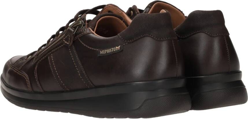 mephisto Bruine Leren Sneaker Comfortabel Stijlvol Brown Heren