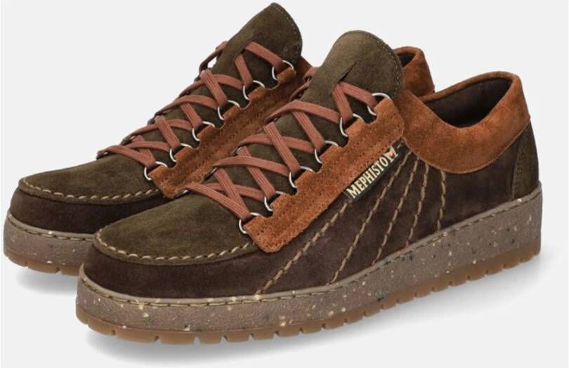 mephisto Bruine Suède Sneakers Brown Heren