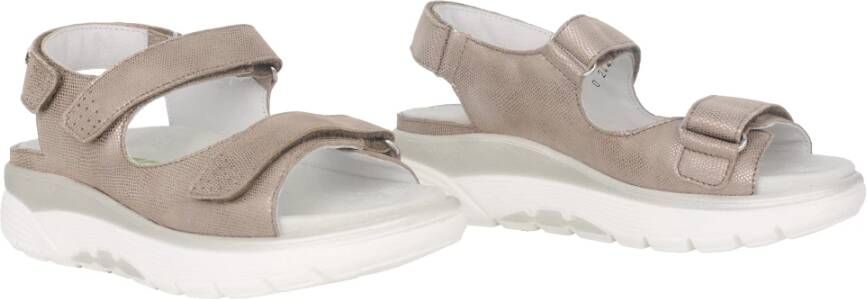 mephisto Comfortabele rollende sandaal voor vrouwen in taupe Gray Dames