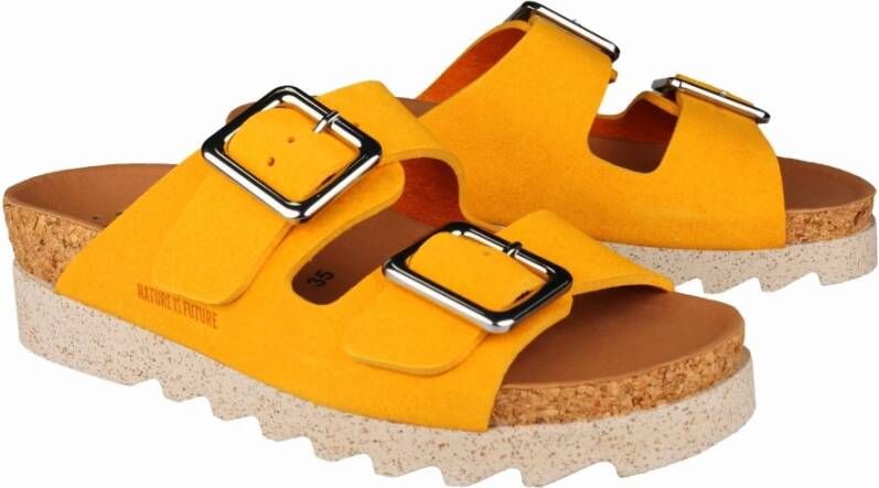 mephisto Comfortabele slide sandaal in Mango geel Yellow Dames