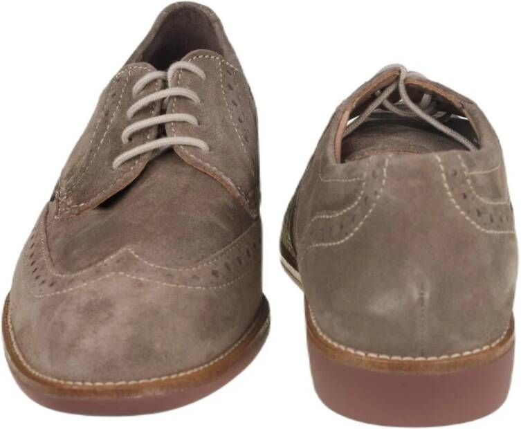 mephisto Donker Taupe Suède Veterschoen Beige Heren