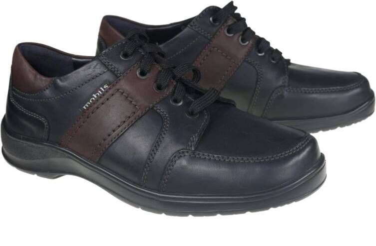 mephisto Ergonomische Brede Veterschoenen Zwart Black Heren