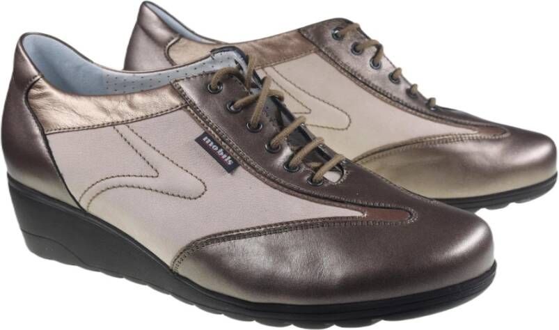 mephisto Ergonomische Sneaker Taupe Brons Brown Dames