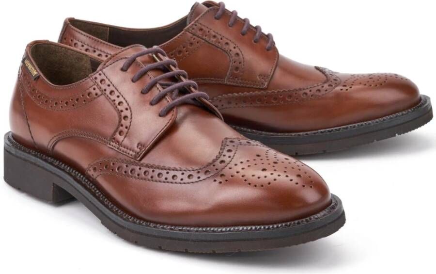 mephisto Handgemaakte Heren Veterschoen Kastanjebruin Leer Brown Heren