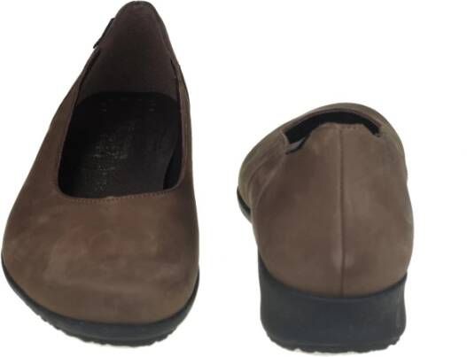 mephisto Nubuck Slip-On Ballerina Taupe Beige Dames