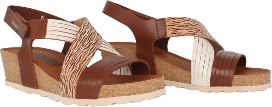 mephisto Stijlvolle bruine mix sandalen Brown Dames