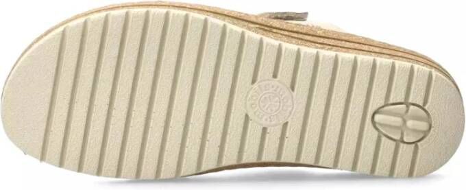 mephisto Taupe sandalen met brede pasvorm en klittenbandsluiting Beige Dames