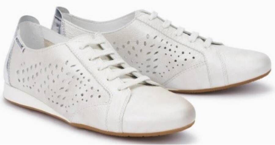 mephisto Witte Leren Veterschoen voor Vrouwen White Dames