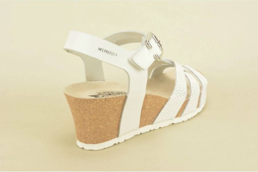 mephisto Witte Sandalen. Kurkstijl. White Dames