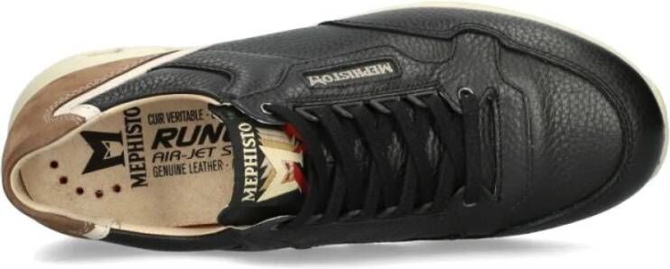 mephisto Zwarte vetersneaker voor heren Black Heren