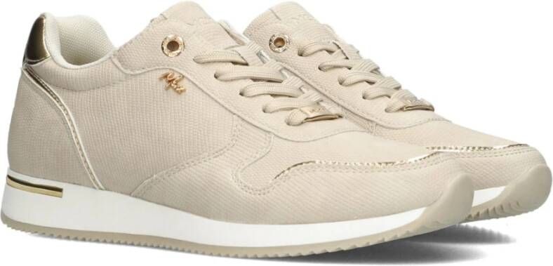 Mexx Beige Reptielenprint Lage Sneakers Beige Dames