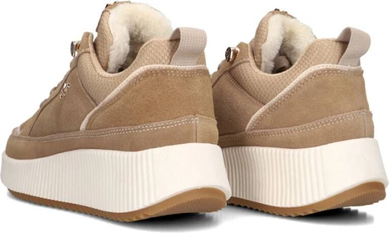 Mexx Beige Suède Lage Sneakers Beige Dames