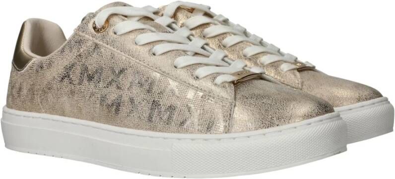 Mexx Metallic Gouden Sneakers met Print Yellow Dames