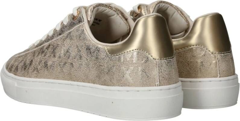 Mexx Metallic Gouden Sneakers met Print Yellow Dames