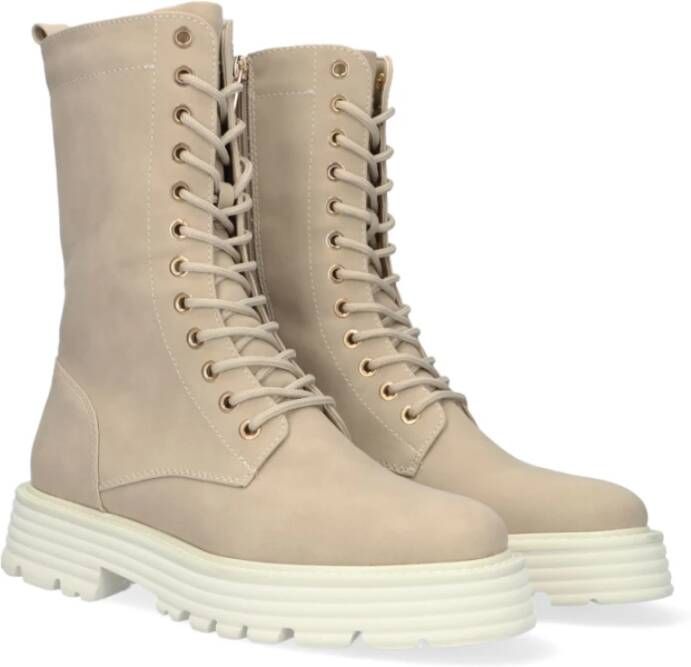 Mexx Taupe Suède Veterboot Haroun Beige Dames