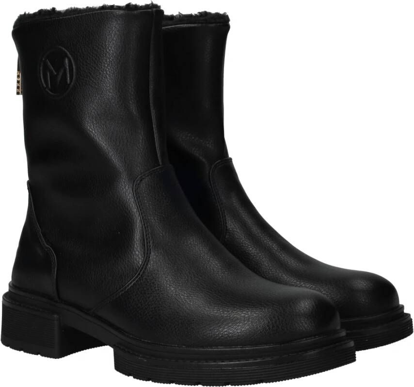 Mexx Zwarte Bikerboot met Versterkte Hiel Black Dames