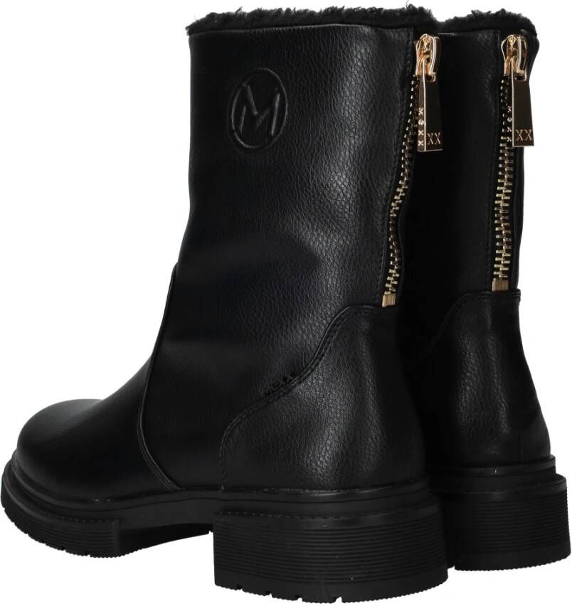 Mexx Zwarte Bikerboot met Versterkte Hiel Black Dames