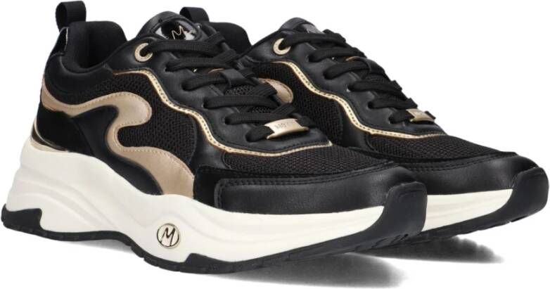 Mexx Zwarte en Gouden Lage Sneakers Black Dames