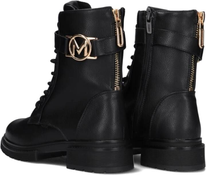 Mexx Zwarte leren veterschoenen Black Dames