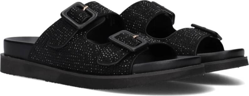 Mexx Zwarte Strass Slippers Noraia Black Dames