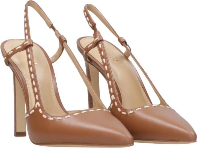 Michael Kors Alora High Sling Leren Pumps Bruin Brown Dames