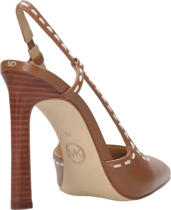 Michael Kors Alora High Sling Leren Pumps Bruin Brown Dames