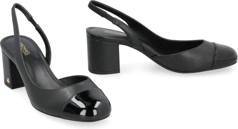 Michael Kors Blokhak Leren Slingback Pumps Black Dames