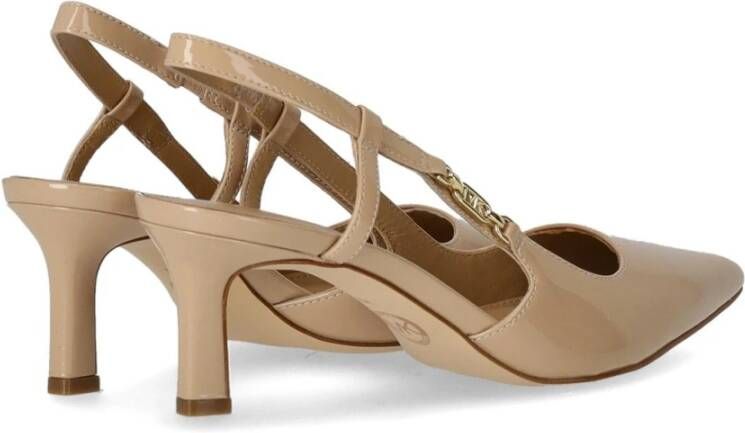 Michael Kors Nude Patent Leren Slingback Pump Beige Dames