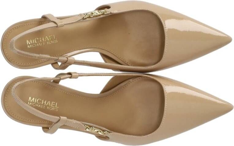 Michael Kors Nude Patent Leren Slingback Pump Beige Dames