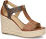 Michael Kors Bruin Leren Sleehak Sandalen Brown Dames - Thumbnail 3