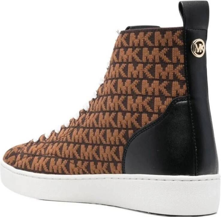 Michael Kors Bruine Gebreide High Top Sneakers Brown Dames