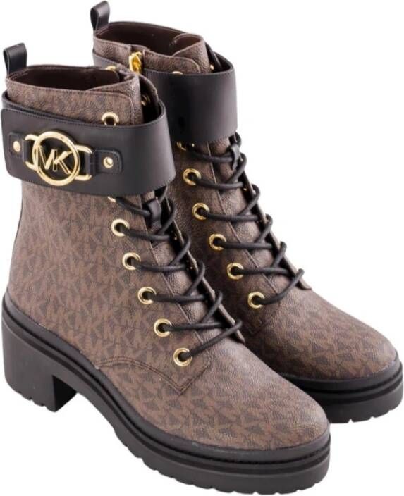 Michael Kors Bruine Lug Bootie met Distinctive Monogram Brown Dames