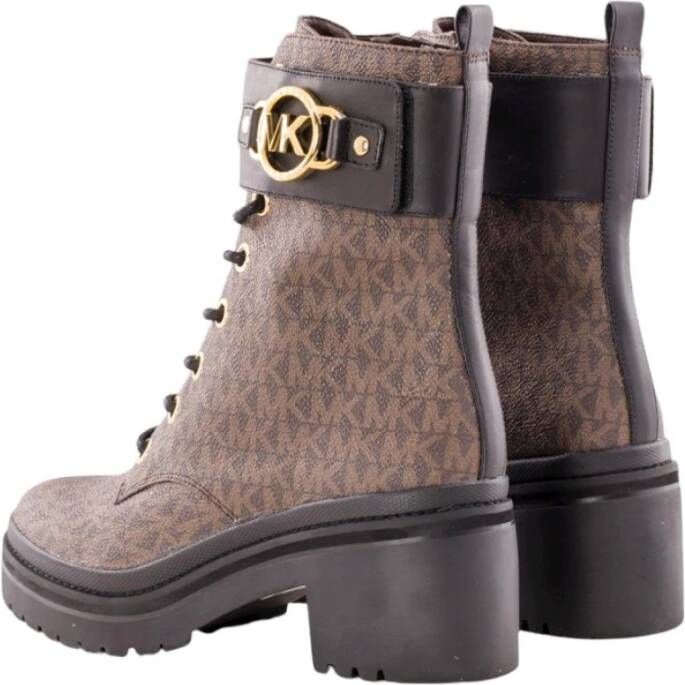 Michael Kors Bruine Lug Bootie met Distinctive Monogram Brown Dames