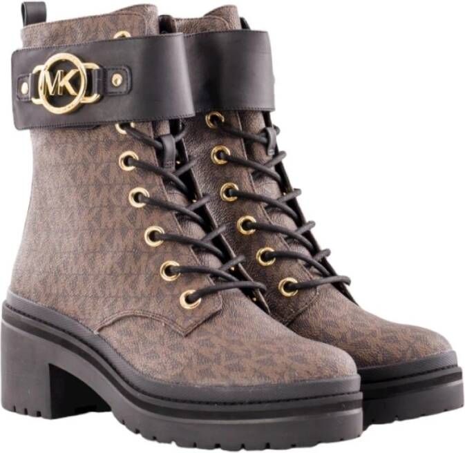 Michael Kors Bruine Lug Bootie met Distinctive Monogram Brown Dames