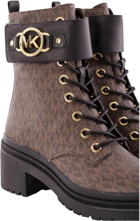 Michael Kors Bruine Lug Bootie met Distinctive Monogram Brown Dames