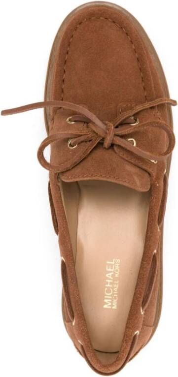 Michael Kors Bruine Suède Sandalen met Whipstitch-details Brown Dames