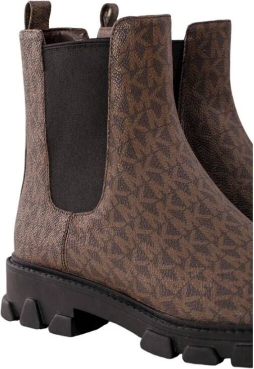 Michael Kors Chelsea Monogram Booties Verhoog Je Stijl Brown Dames