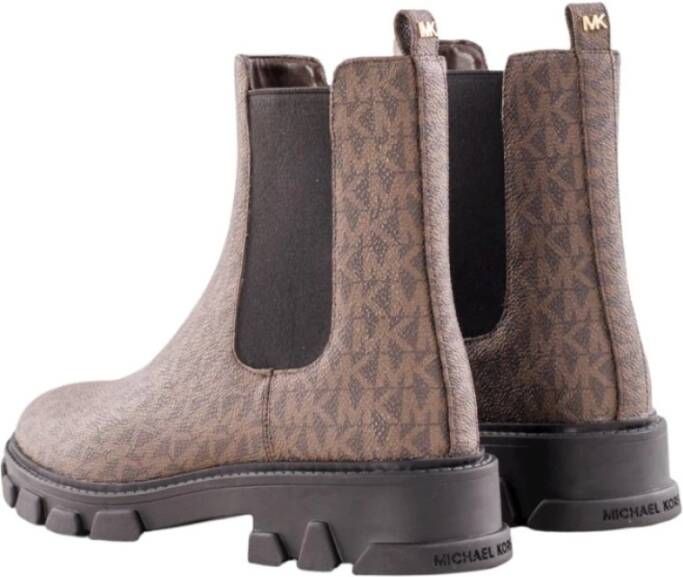 Michael Kors Chelsea Monogram Booties Verhoog Je Stijl Brown Dames